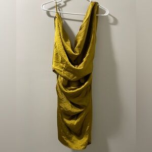 Satin Extreme Cowl BodyCon Dress